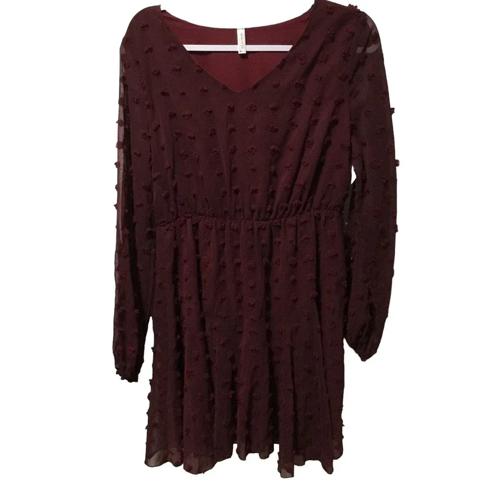 Fashion Collection Size Large Burgundy Dress NWOT - Picture 2 of 9